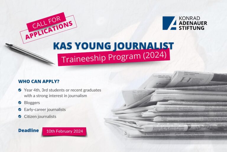 Call for Applications: KAS Young Journalist Traineeship 2024