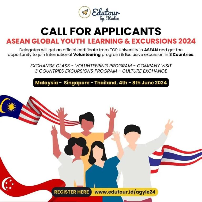 [Call for Applicants] ASEAN GLOBAL YOUTH LEARNING AND EXCURSIONS 2024